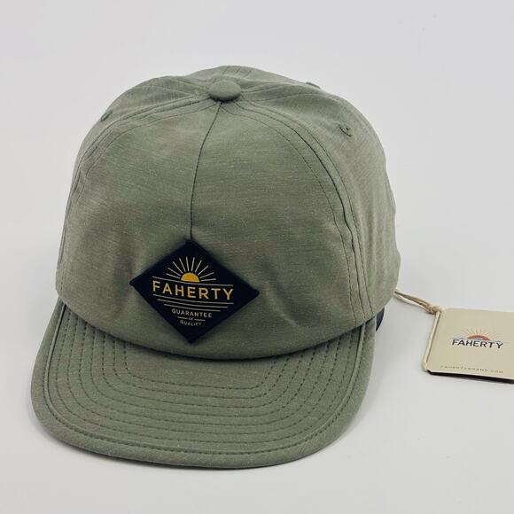 NWT Faherty Brand Mens All Day Weather Green Adjustable Hat - Picture 1 of 5